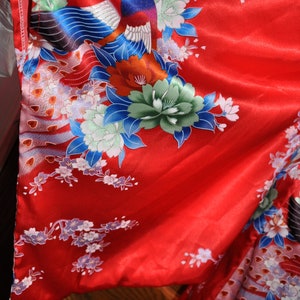 Vintage Japanese Red White and Blue Kimono, Wedding Kimono Robe image 5