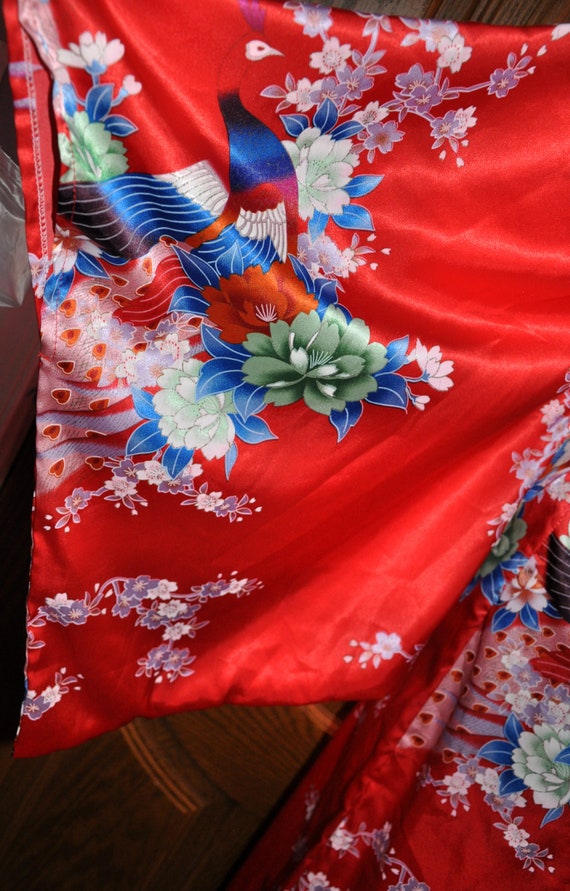 Vintage Japanese Red White and Blue Kimono, Weddi… - image 5