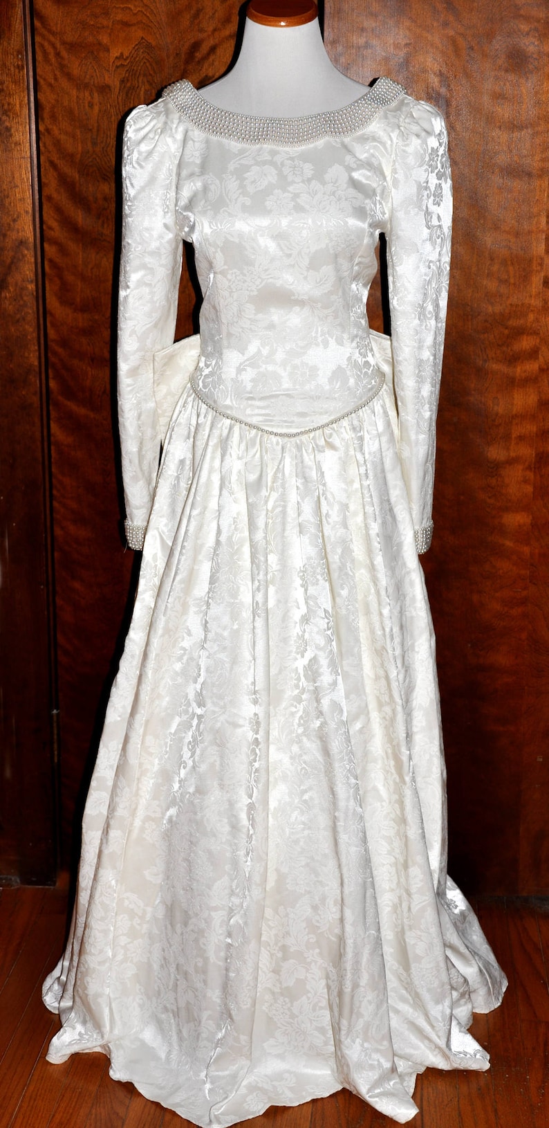 Vintage Jessica McClintock Brocade Wedding Gown White Brocade | Etsy