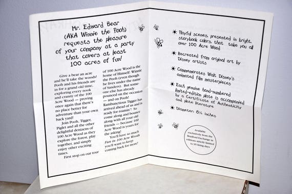 Bradford Exchange Hello Pooh Collectible Plate, Winnie the Pooh