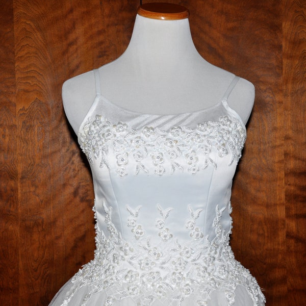 Oleg Cassini Wedding Gown, Oleg Cassini Bridal Gown, White Bridal Gown, White Wedding Gown, Vintage White Bride Gown, Princess Bridal Gown