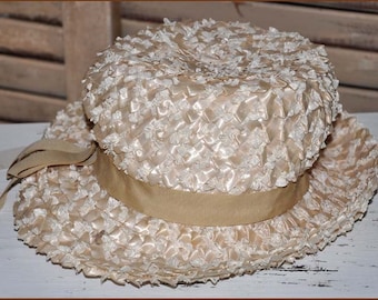 Ivory Straw Hat, Cream Straw Hat, Wide Brim Cello Straw Hat, Ladies Straw Hat, Ivory Raffia Hat, Ivory Wide Brim Hat