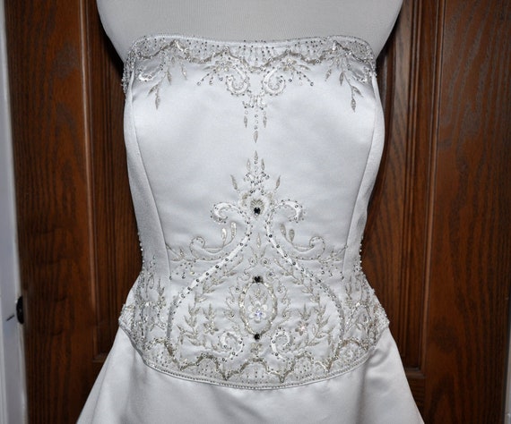 Vintage White Oleg Cassini Wedding Gown, White Ol… - image 1