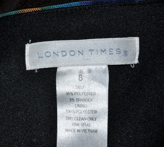 London Times Multi-Color V-Neck Knee Length Dress… - image 7