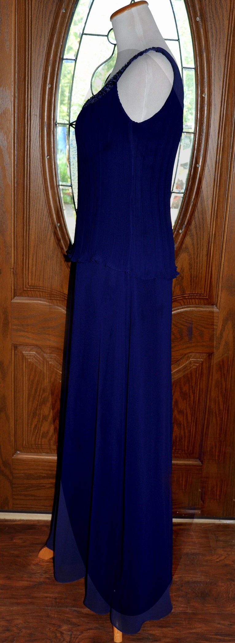patra navy blue dress Brand NEW!!! Dress Lace Bodice Draped Neckline, Patra, Navy Blue