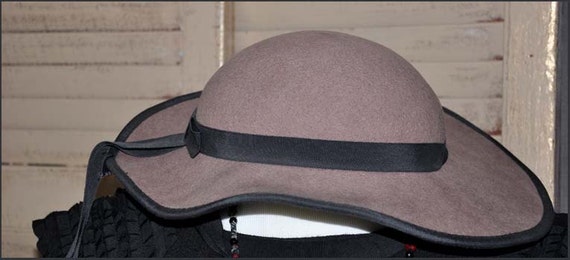 Fawn Wool Hat, Wide Brimmed Hat, Tan Wide Brim Ha… - image 3