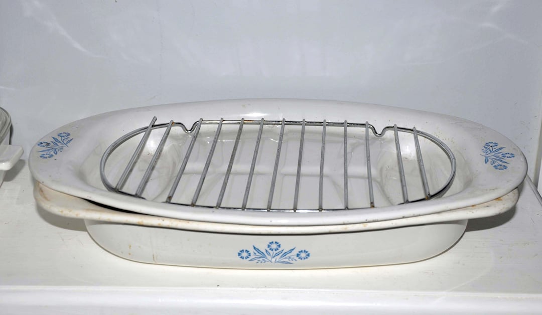 Corning Ware Cornflower Design 15 Inch Roaster Rectangular With Rack ...
