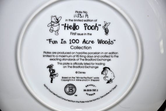 Bradford Exchange Hello Pooh Collectible Plate, Winnie the Pooh