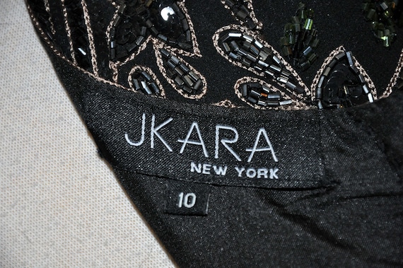 Jkara cap sleeve beaded applique dress hotsell