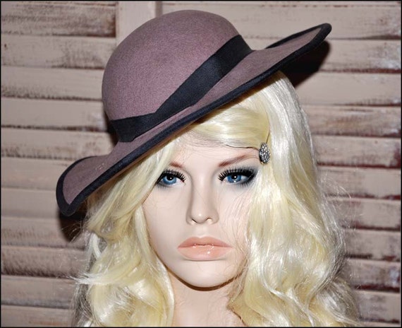 Fawn Wool Hat, Wide Brimmed Hat, Tan Wide Brim Ha… - image 5