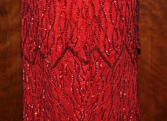 Vintage Laurence Kazar NY Red Beaded Gatsby Charl… - image 5