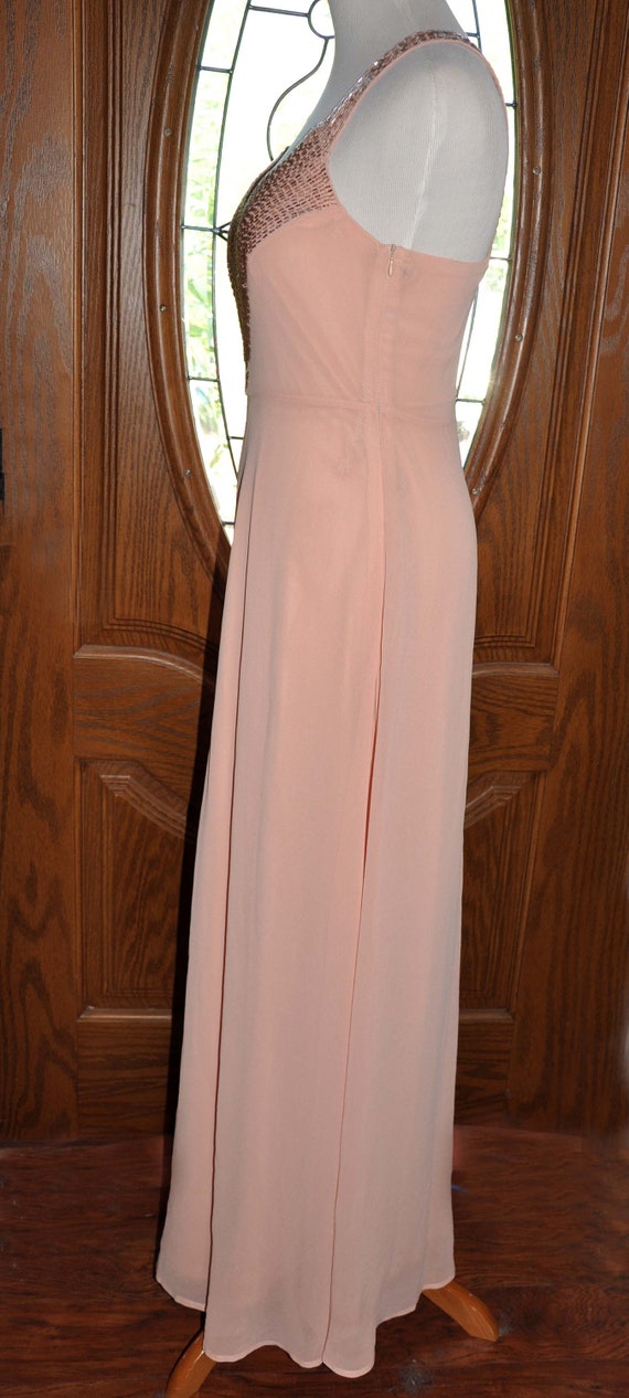 Forever 21 Peach V-Neck Beaded Formal Evening Gow… - image 4