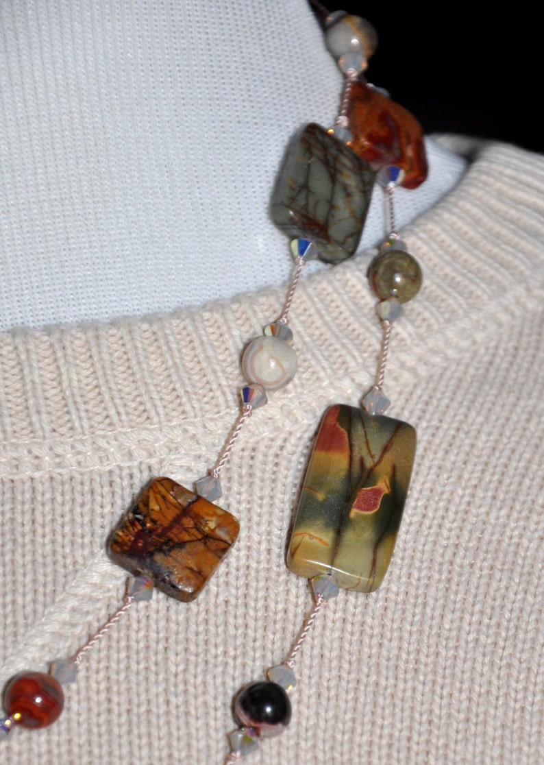 Hand Knotted Necklace Handmade Necklace Extra Long Necklace Etsy