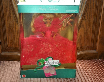 1990 Happy Holidays Special Edition Barbie (NEW IN BOX), Vintage Collectible Barbie Doll