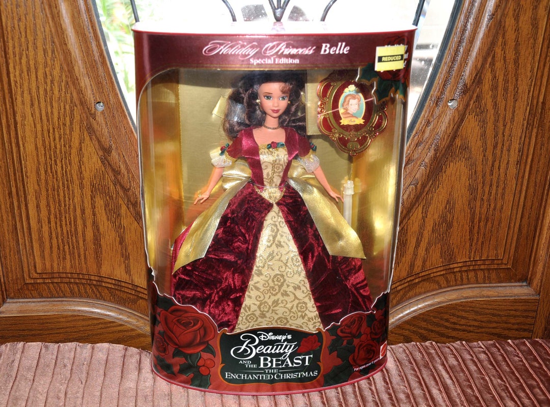 1997 Disney Holiday Princess Belle Beauty Beast Barbie NIB Vintage Collectible Barbie Doll Etsy