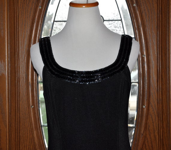 Alex Evenings Black Beaded Evening Gown, Black Bea