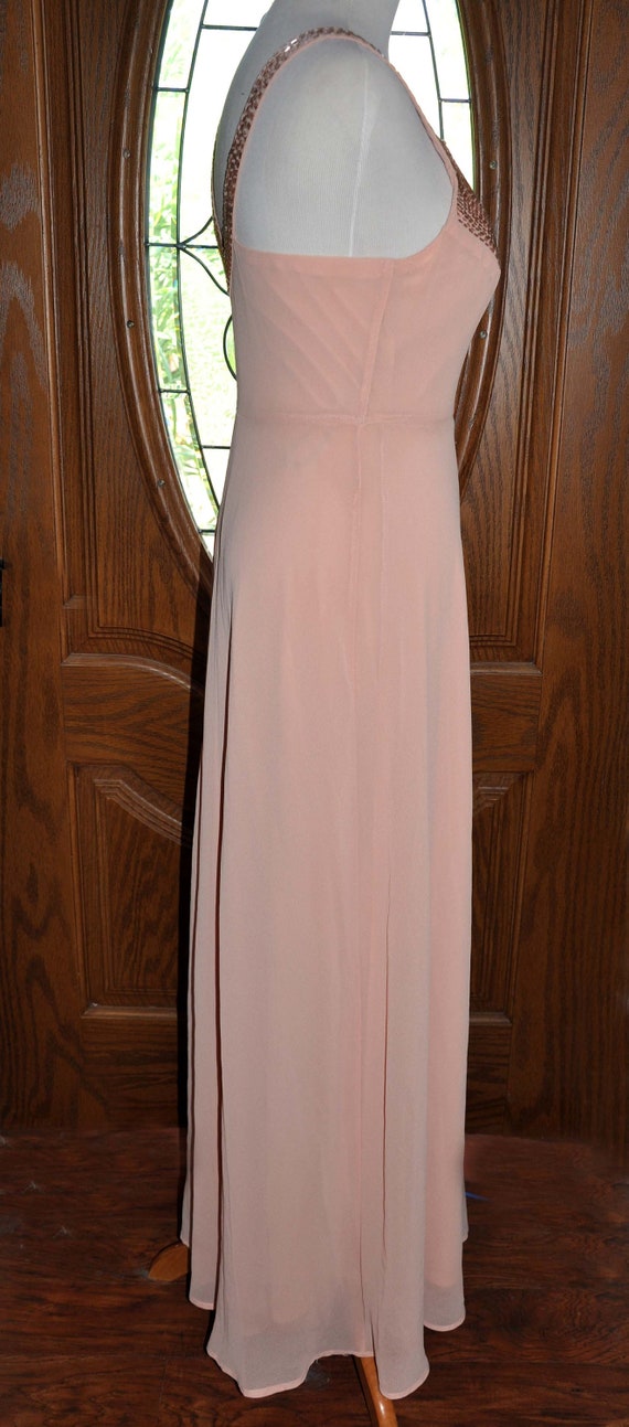 Forever 21 Peach V-Neck Beaded Formal Evening Gow… - image 6