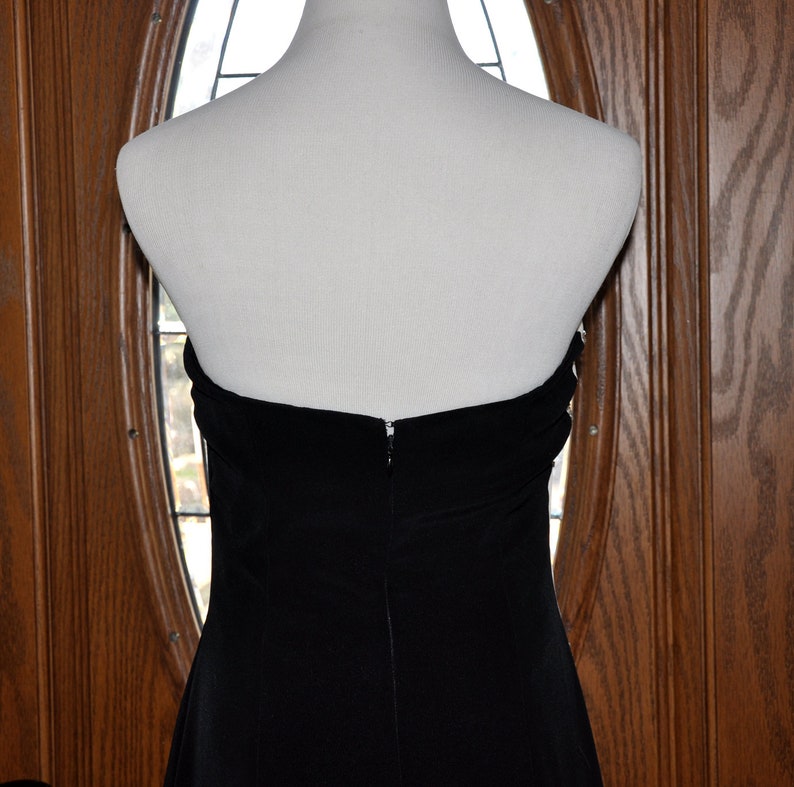 Jovani Beaded Formal Gown Jovani Black and White Evening Gown Vintage Jovani White and Black Embroidered Beaded Strapless Evening Gown