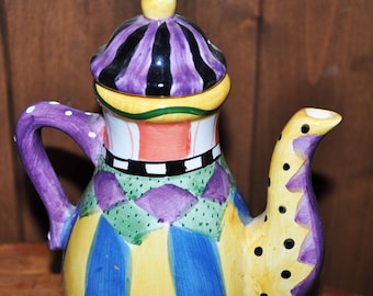 Vintage Bella Casa By Ganz Colorful Whimsical Tea Pot