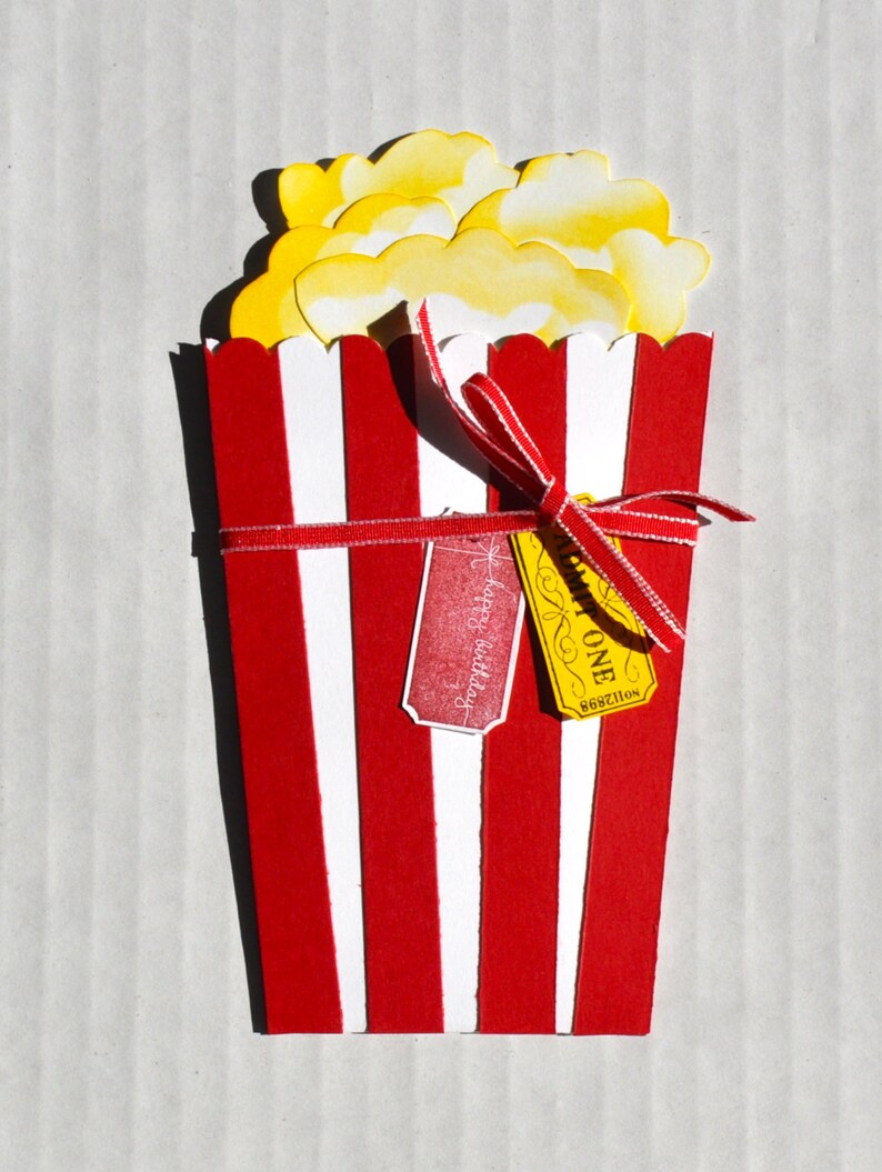 Popcorn Bucket Gift Card Holder Etsy