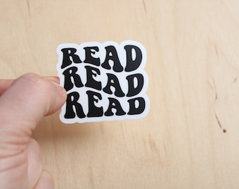 Read sticker, Vinyl, Retro sticker, Laptop Decals, Water bottle Sticker, Waterproof, Book sticker, Book lover, Book