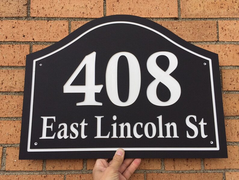 Arched House Number Street Name Plaque to Fit the Mayne Etsy