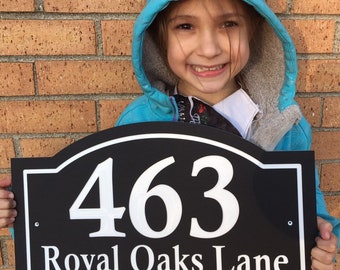 Jumbo Arched House Number Sign: 18x10.5" ColorCore Address Plaque
