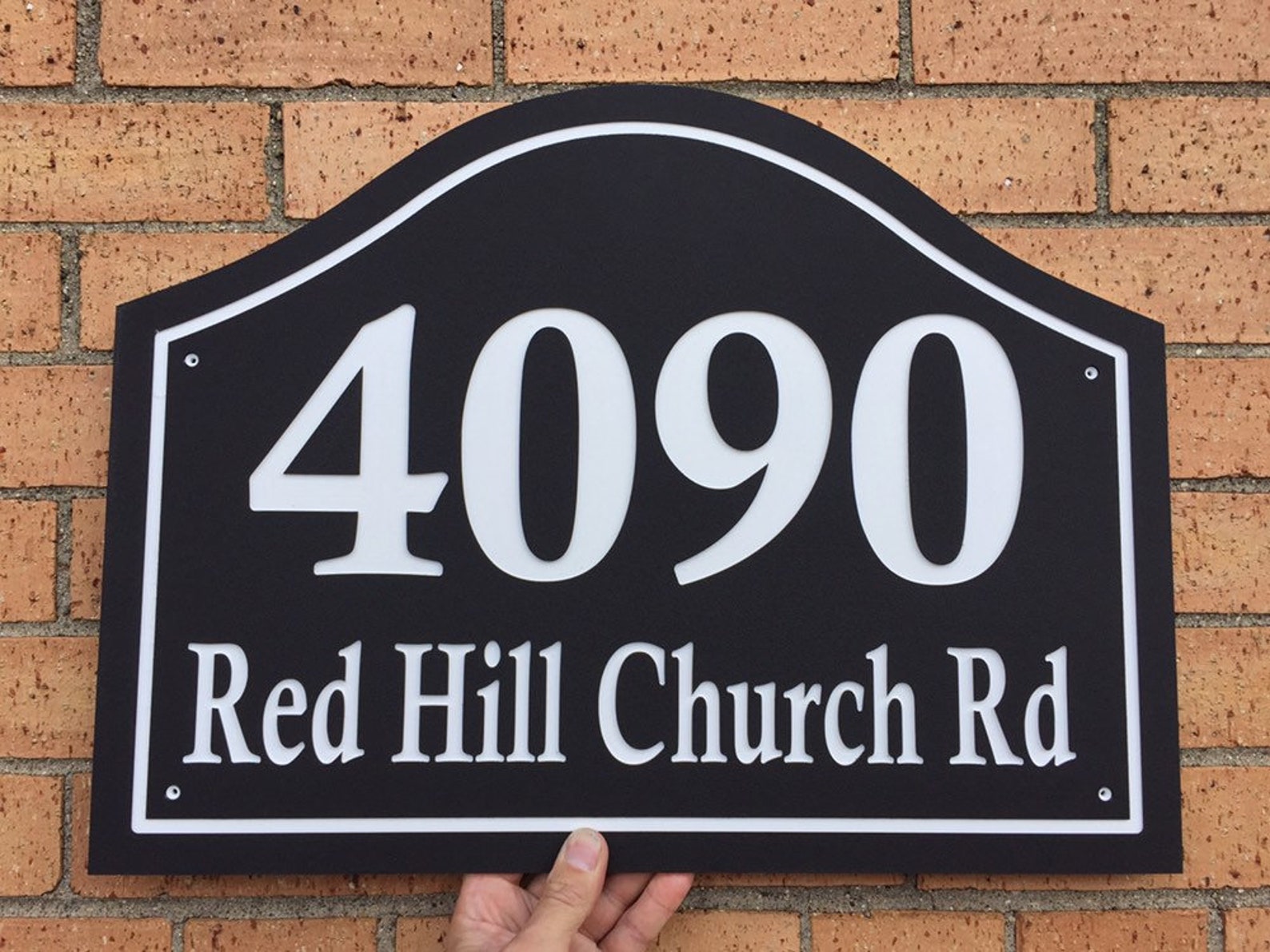 Arched House Number Street Name Plaque to fit the Mayne Etsy