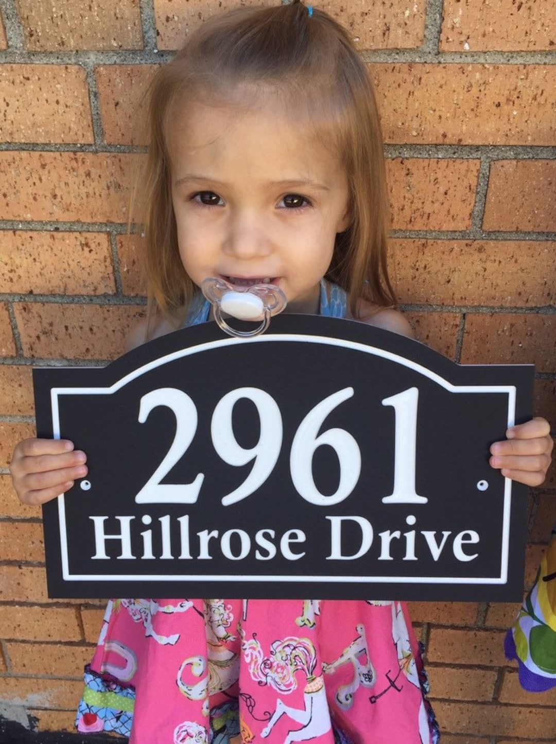 Arched House Number Sign & Street Name Address Plaque 14x8.5 1/4 King