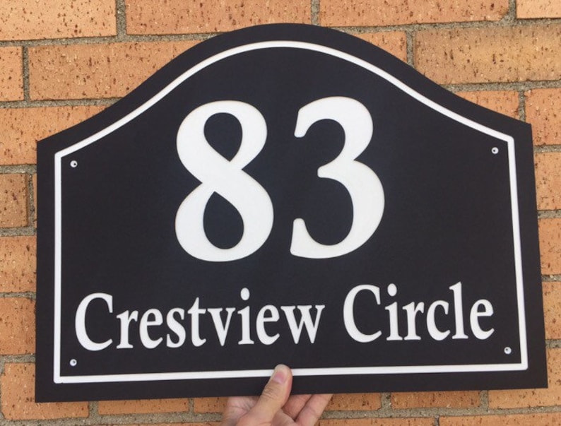 Arched House Number Street Name Plaque to Fit the Mayne Etsy