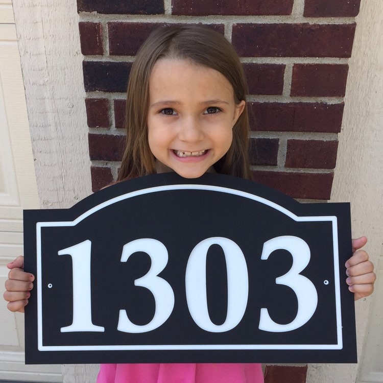 Jumbo larger Arched House Number Sign Address Plaque Etsy
