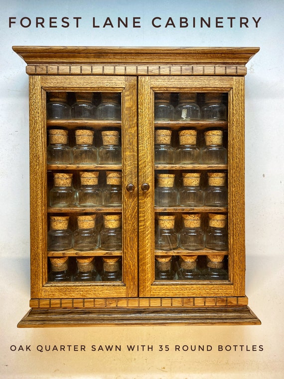 Oak spice online cabinet