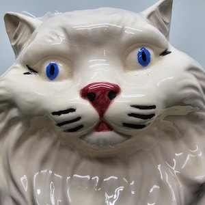 Large Persian Ceramic Cat Statue 15&quot; H