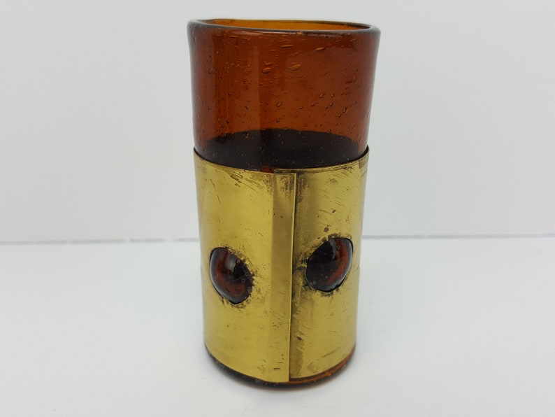 Mid Century Filipe Derflingher Imprisoned Brutalist Caged Shot Glasses Set of 4