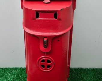 Vintage Griswold Cast Iron Wall Mounted Letter Box Red