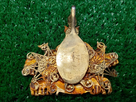 Noahs Ark Gold Spoon Art Necklace Pendant - image 3