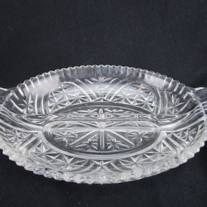 Vintage Divided Relish Dish Clear 2 Part Divided