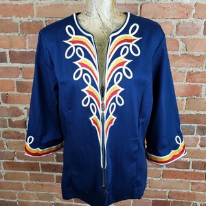 Vintage Bob Macke Wearable Art Appliquéd Zippered Top/Jacket Size M