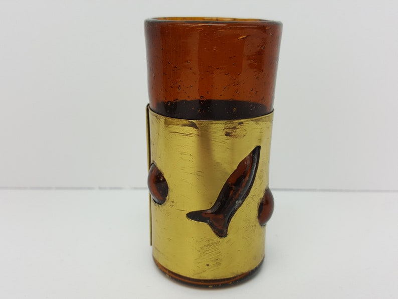 Mid Century Filipe Derflingher Imprisoned Brutalist Caged Shot Glasses Set of 4