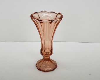 *NEW* vintage FOSTORIA pink VIRGINIA pattern BUD flower VASE *NEW* vintage FOSTORIA pink VIRGINIA pattern BUD flower VASE
