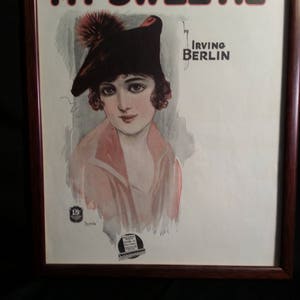 Vintage Framed Sheet Music - My Sweetie by Irving Berlin (11&quot;x14&quot;-sheet music)
