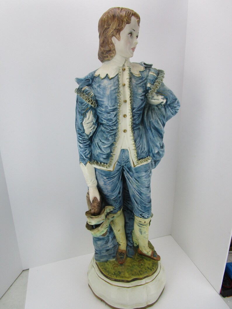 Blue Boy Statue 31 Tall Azzolin Brothers Lamp Base Etsy