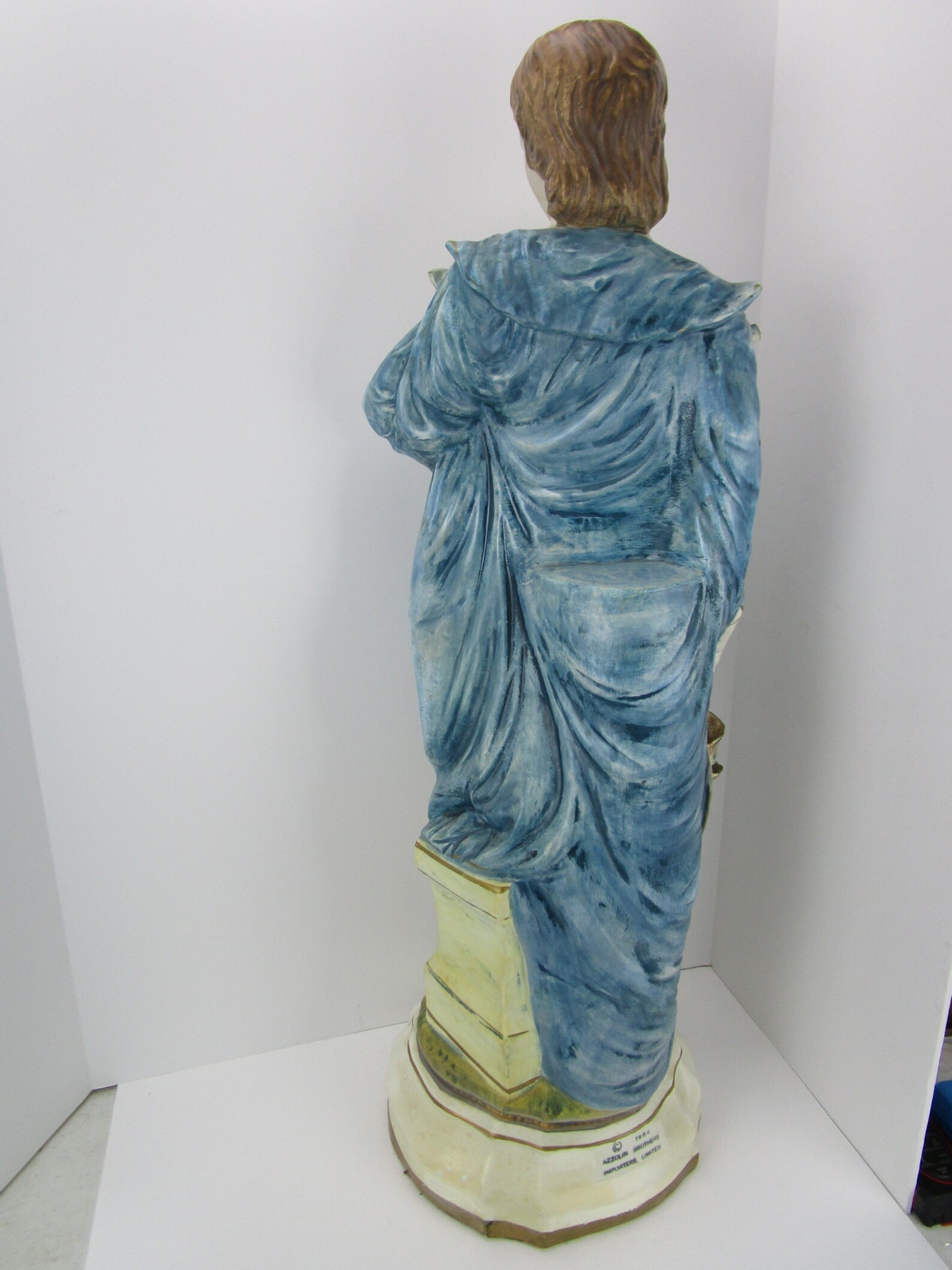 Blue Boy Statue 31 Tall Azzolin Brothers Lamp Base Etsy