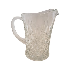 Vintage Heavy Cut Glass Small Pitcher Creamer Syrup