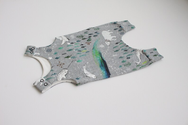 READY TO SHIP by Little Dreamer Arctic Dreaming Organic Harem Romper
