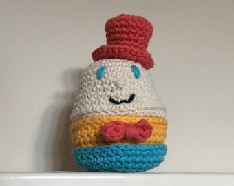 Humpty Dumpty puzzle doll PDF Crochet pattern for soft toy in US / UK  (Left / Right Handed) versions