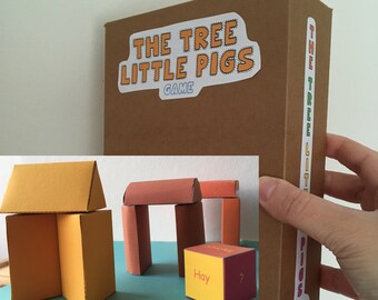 The 3 Little Pigs Board Game / Paper Toy / DIY Papercraft / INSTANT DOWNLOAD