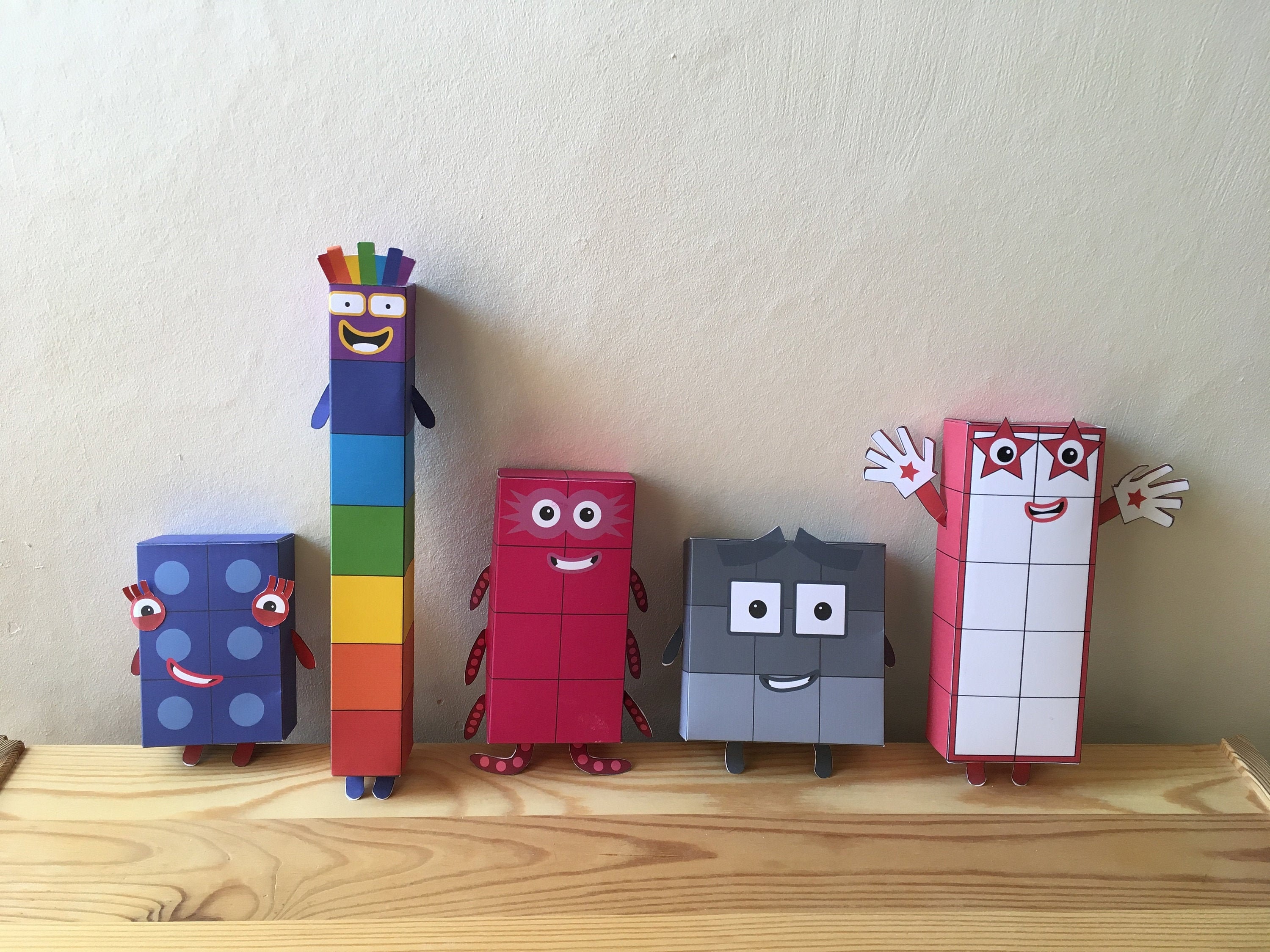 numberblocks 6 10 printable paper toys origami templates etsy