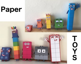 Zahlenblöcke 1-10 Druckbare Papierspielzeuge / Origami Vorlagen für Kinder / DIY Bastelset / INSTANT DOWNLOAD