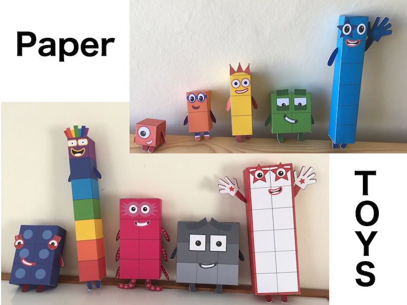 Numberblocks 1 10 Printable Paper Toys Origami Templates Etsy